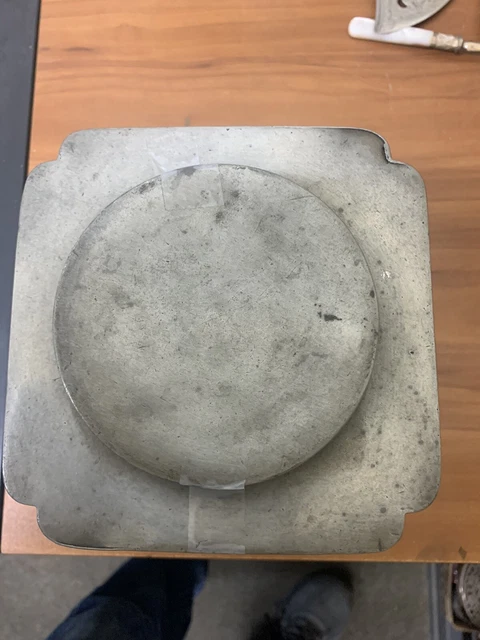 EARLY 18th Century Huge Pewter Tea Caddy Box Two Cover Lids