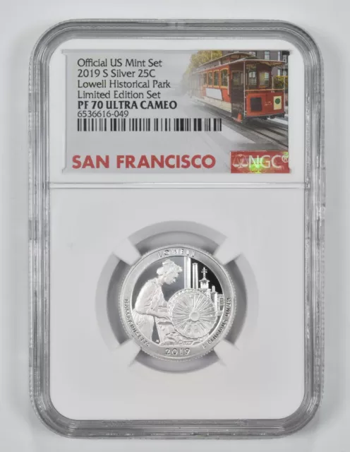 2019-S PF70 Silver Lowell Historical Park Quarter NGC Limited Edition