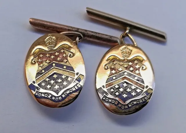 Barker College Hornsby Nsw Gold Cuff-Links Circa 1930