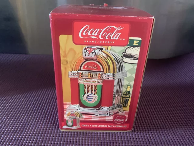 Coca Cola  Coke & A Song Jukebox Salt & Pepper Shakers - Set In Box - Gibson