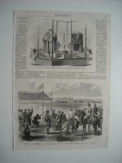 1868 Engraving. London. At Kensington Museum. Wimbledon Camp. Target Shooting