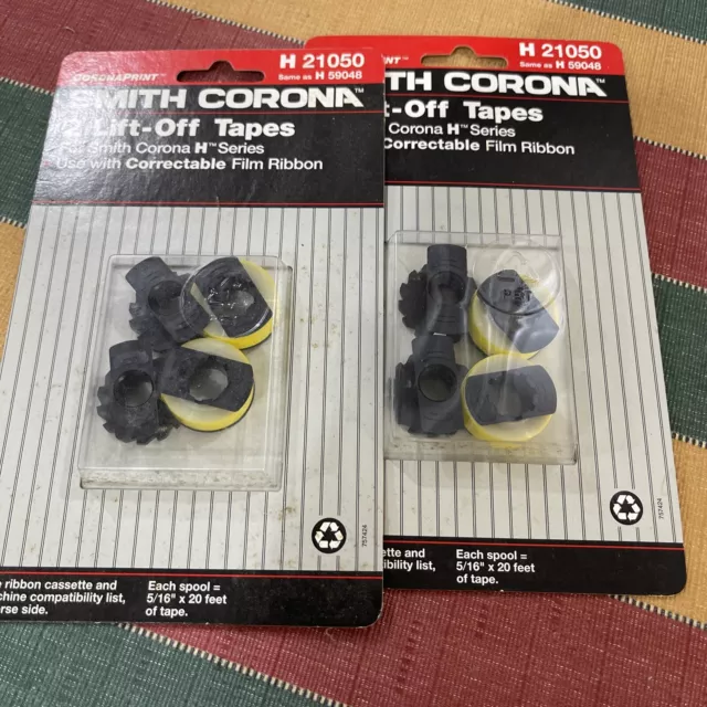 Lot Of 2 -  Smith Corona Lift Off Correcting Tapes, H21050 H59048 H-Series - NOS