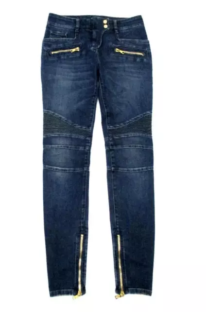 Balmain Paris Distressed Denim Skinny Biker Jeans Sz.36-Nwot