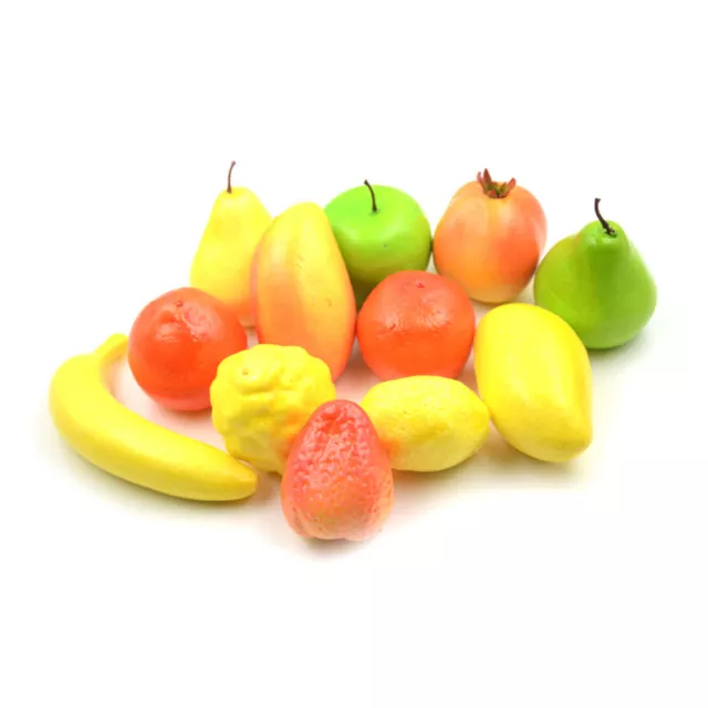 12Pcs Lifelike Artificial Plastic Fruit Vegetables Kitchen Home Display De F.