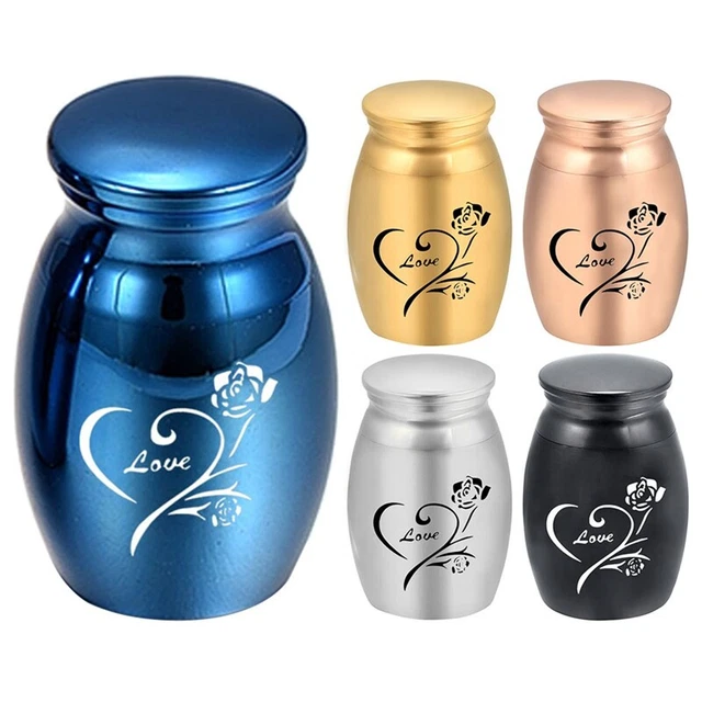 Mini Urn For Ashes Cremation Memorial Keepsake Container Jar Steel..<