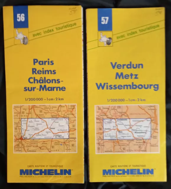 France Tourist Maps Michelin Numbers 56 & 57 (1991).