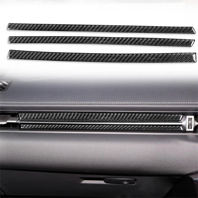 3×Carbon Fiber Co-pilot Central Control Panel Cover For Toyota Supra A90 2019-22
