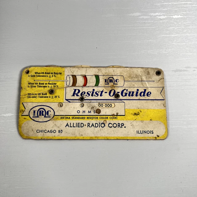 Retma Color Code Chart VINTAGE 1951 IRC Resist-O-Guide Slide Chart RETMA Standard Color Code ...