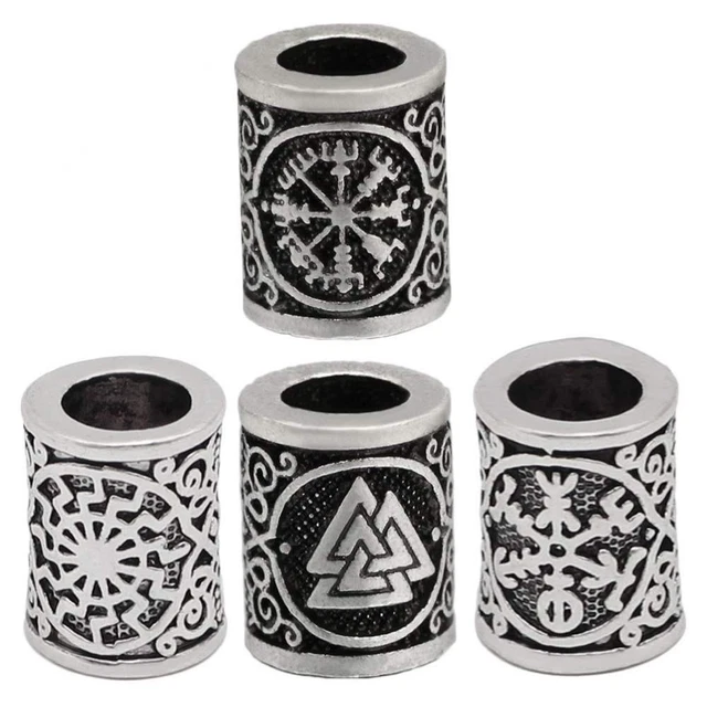10 Pcs  Viking  Bead Rasta Dreadlocks Runes Beads for Beards Hair