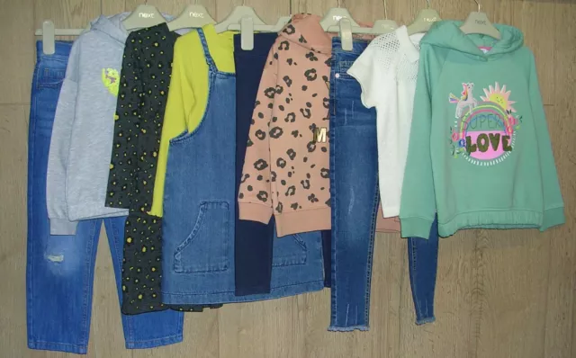 Abito con cappuccio NEXT M&S PRIMARK ecc. Pacchetto top jeans per ragazze età 4-5 110 cm