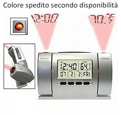 Sveglia orologio doppia proiezione ora gradi proiettore led LCD temperatura casa