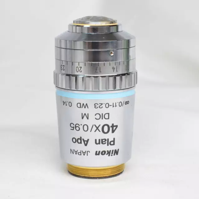 Nikon Plan Apo 40 0.95 Dic M / 0.11-0.23 WD 0.14 Microscope Objective Lenscleane