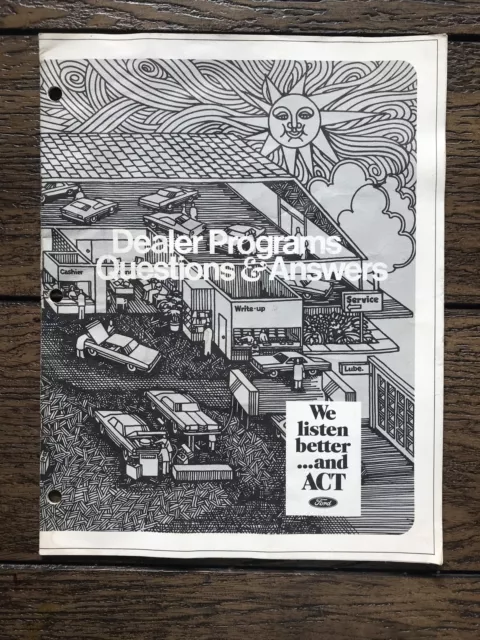 Ford Dealer Programs Questions & Answers Original Dealer Brochure