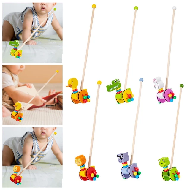 Jouet à Pousser En Bois Grenouille Pour Bébé - Aide à La Marche 12-36 Mois - Développe Équilibre Et Motricité - Couleurs Vives - Cadeau Tout-Petit Garçon Ou Fille