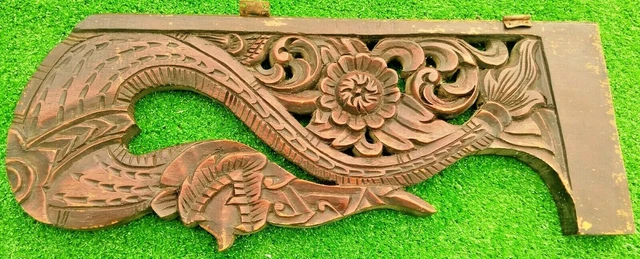 Antique French Carved Wood Wall Shelf Rack Console Corbel Bracket Renaissance