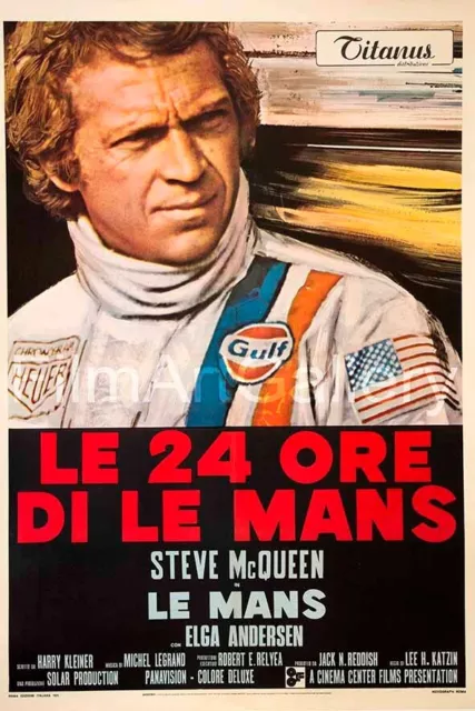 Poster Manifesto Locandina Pubblicità Stampa Vintage Cinema Film Steve McQueen