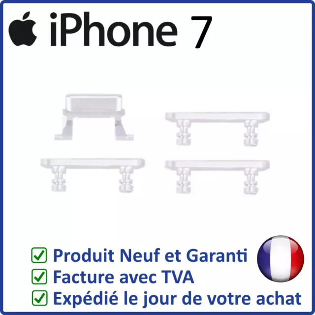 Iphone 7 Argent - Set Des 4 Boutons Latéraux Power Volume Mute De Remplacement