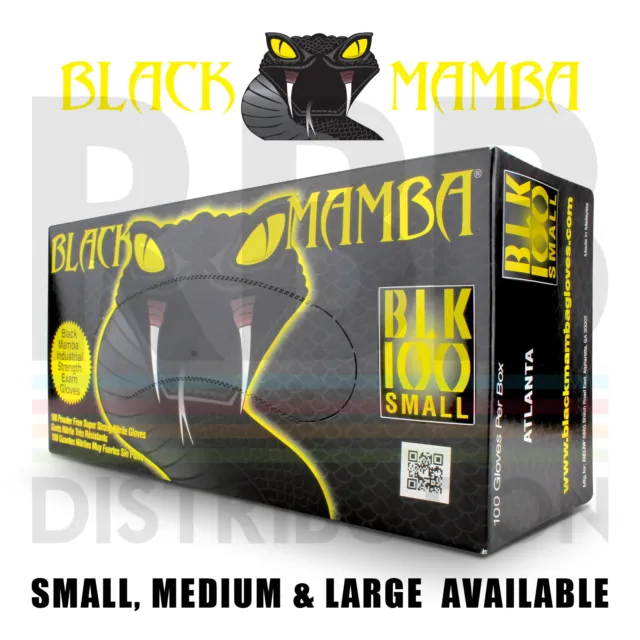 Black Mamba Gloves Workshop Nitrile Glove Box of 100 Small Medium Large