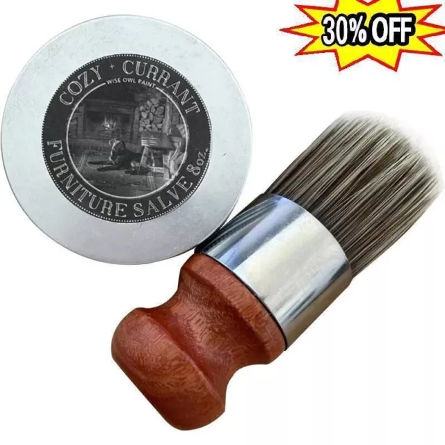 Wise Owl Furniture Salve for Leather with Boar Bristle Brush--8oz/226.80g