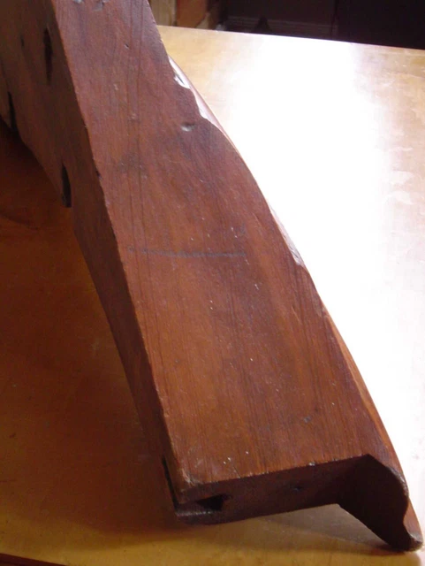 Architectural Salvage Big Carved Oak Wood Fragment Pediment Corbel Element Heavy 13