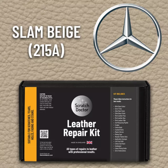 MERCEDES Full Leather Repair Kit for tears, holes, scuffs and colour damage