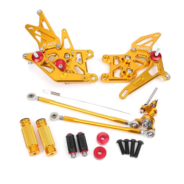 Set Posteriore Pietre Piede Kit Pedini Per Moto Honda CBR600RR F5 2009-2018 Oro