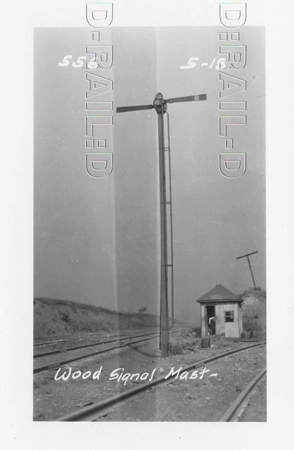 9B761 RP 1918/60s WESTERN MARYLAND RR WOOD SIGNAL MAST NEAR CUMBERLAND MD