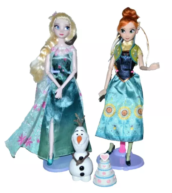 Disney Magasin Frozen Fièvre Poupées Anna & Elsa Anniversaire Cadeau Olaf Neige
