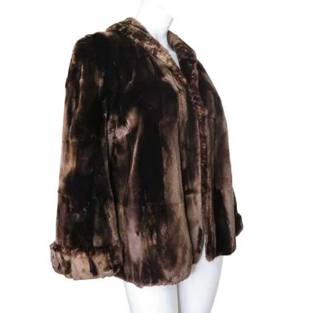 VINTAGE SHEARED MINK Swing Coat Jacket S/M Merchants Furs Detroit Brown ...