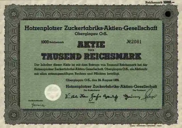 Hotzenplotzer Zuckerfabrik 1939 Oberglogau Oberschlesien Bauerwitz Ratibor 1000