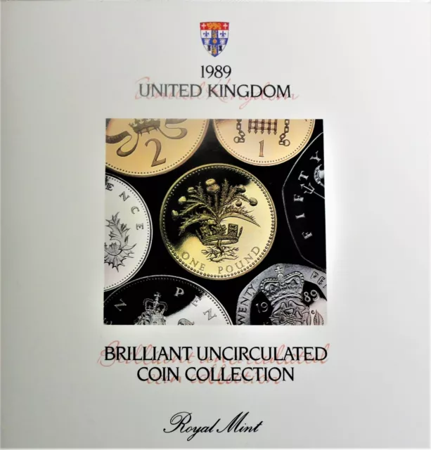 United Kingdom Großbritannien KSM 1989 Uncirculated Coin Collection stgl +Folder