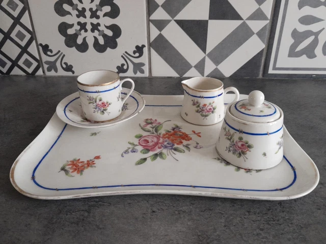 Ancien Service à Café Villeroy & Boch - Assiettes, Cafetière, Tasse, Pot à Lait, Sucrier - Occasion