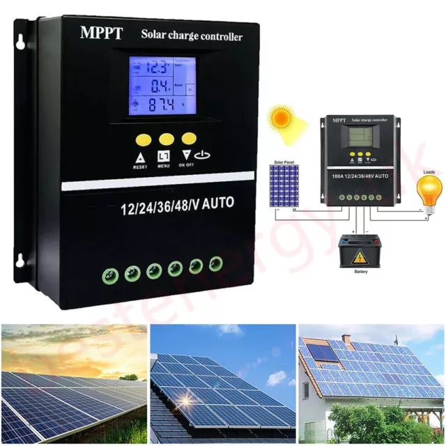 4000W 100A MPPT Solar PV Regulators 12V 24V 36V 48V Solar Chargeur/onduleur LCD