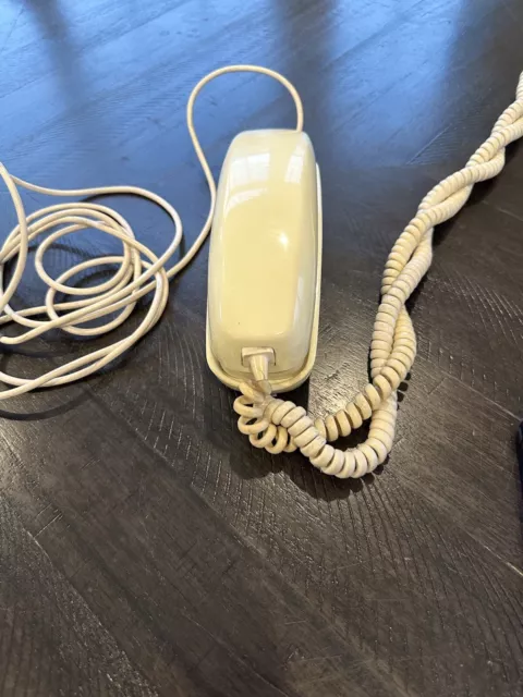 Teléfono de colección Bell System Trimline beige con botón pulsador cableado (solo para piezas)
