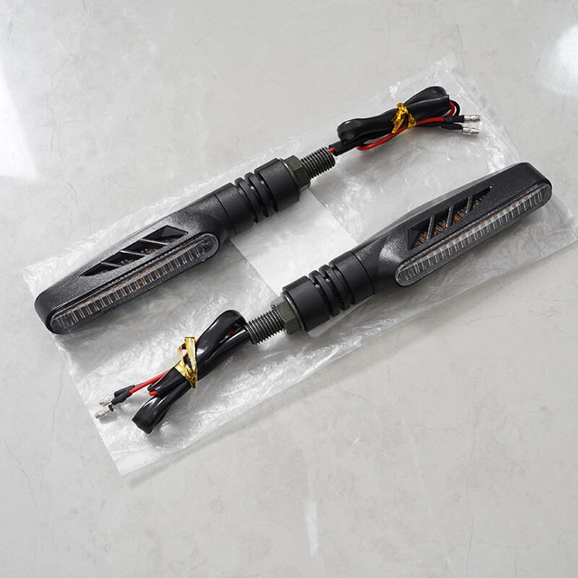 4 Indicatori Di Direzione A LED 12V Per Moto - 17 LED, Ambrati E Blu, Impermeabili IP65, Con Modalità Scorrevole