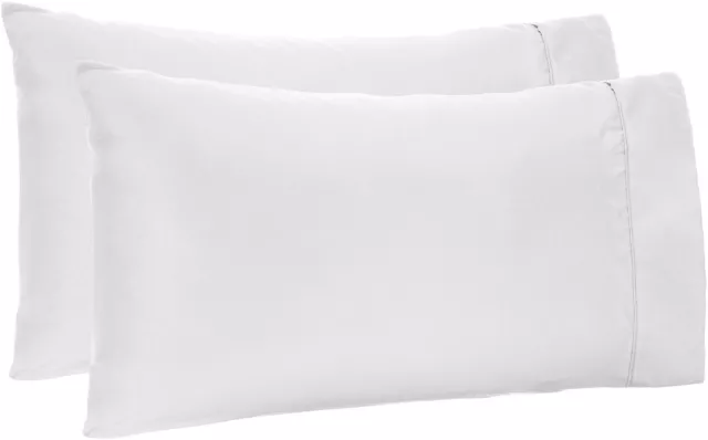 Glamorous Pillow Case Set 1000 TC Egyptian Cotton Solid Colors Queen/King Size