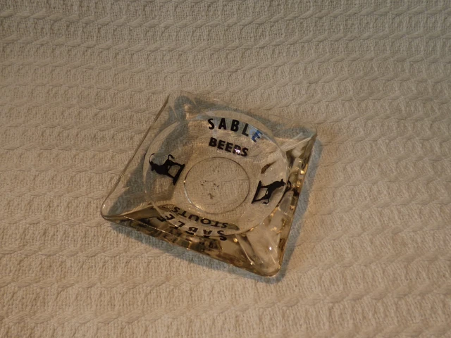 Vintage Glass Advertising Ashtray – Sable Brewery Beers & Stouts