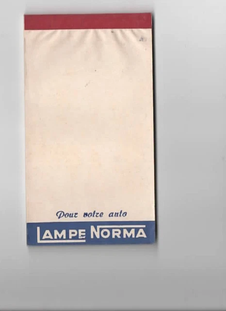 Ancien Petit Carnet Publicitaire. Publicité . Lampe Norma