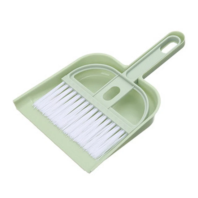 2pcs/set Desktop Broom Dustpan Good Toughness Anti-deformed Hanging Hole Mini