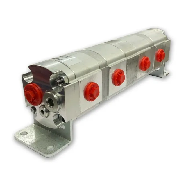 Geared Hydraulic Flow Divider 4 Way Valve, 14cc/Rev, with Centre Inlet