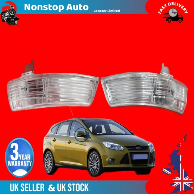 2X Indicatore Specchietto Laterale Luce Lente Lato Per Ford Focus Mk3 Mondeo Mk4