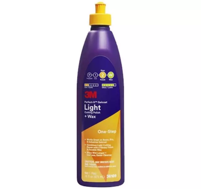 3M Marine Perfect-It Gelcoat Light Cutting Polish + Wax, Pint 473ml 36109