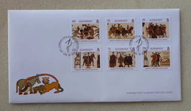 2013 Alderney Bayeux Tapestry Set Of 6 Stamps Fdc First Day Cover