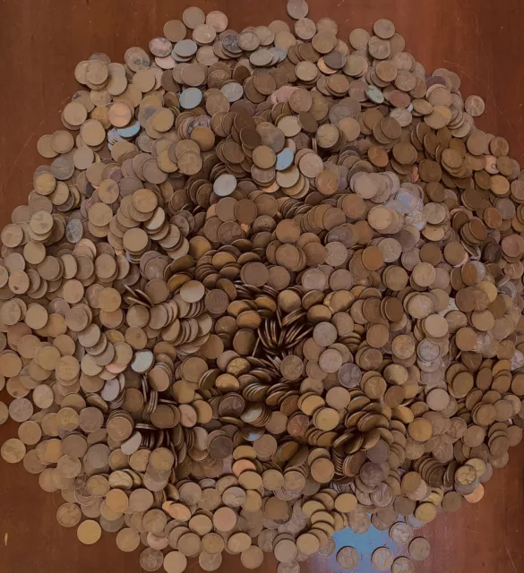 5000+ Coin Lot: LINCOLN WHEAT PENNIES P/D/S Mints: ￼Includes Indian Head Cents++