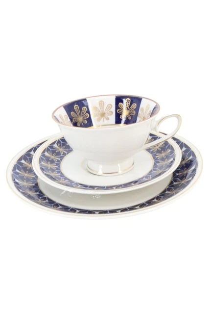Cubierta de colección KAHLA decoración dorada porcelana blanca