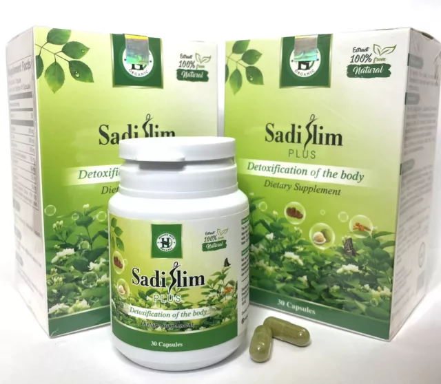 Hoang Huy 100% orgánico Sadi Slim Plus píldoras de dieta de pérdida de peso desintoxicación (cantidad 2)