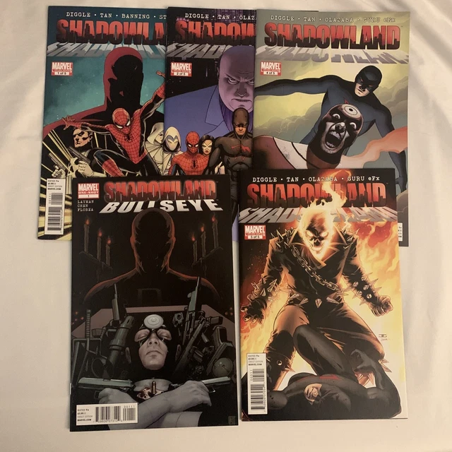 Shadowland #1 2 4 5 & BULLSEYE Marvel Comics 2010 VG LOT Set