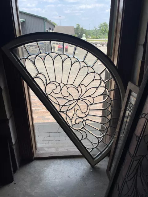 SG4450 Antique all Beveled Glass Arch Window 31 x 62