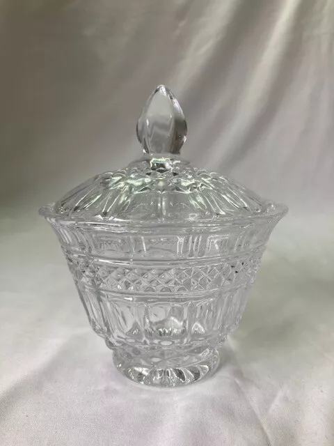 Vintage Lead Crystal Glass Lidded Candy Dish