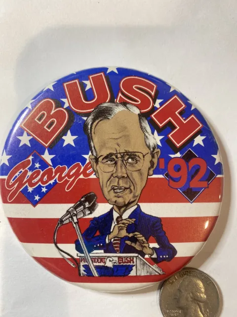 George Bush  Political Election Campaign Pin Back Button - Excellent Condition